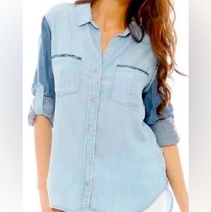 Bella Dahl Two-tone Chambray Buttondown